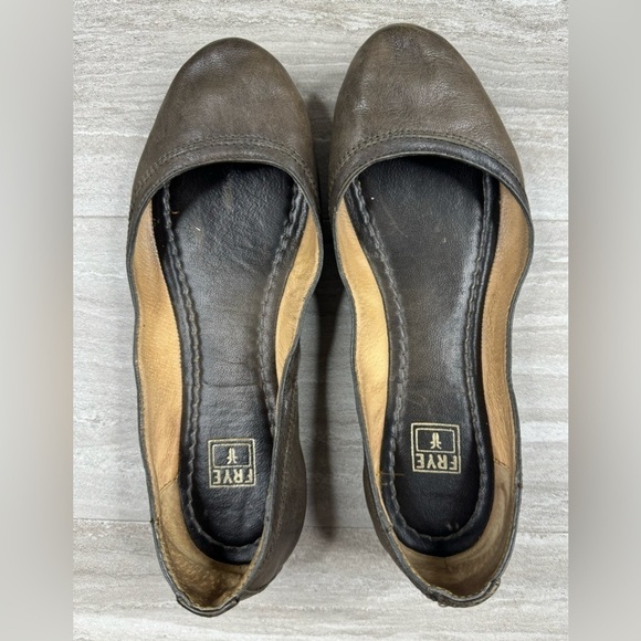 Frye Carson Round Toe Leather Sole Ballet Flats 7B - Picture 8 of 13